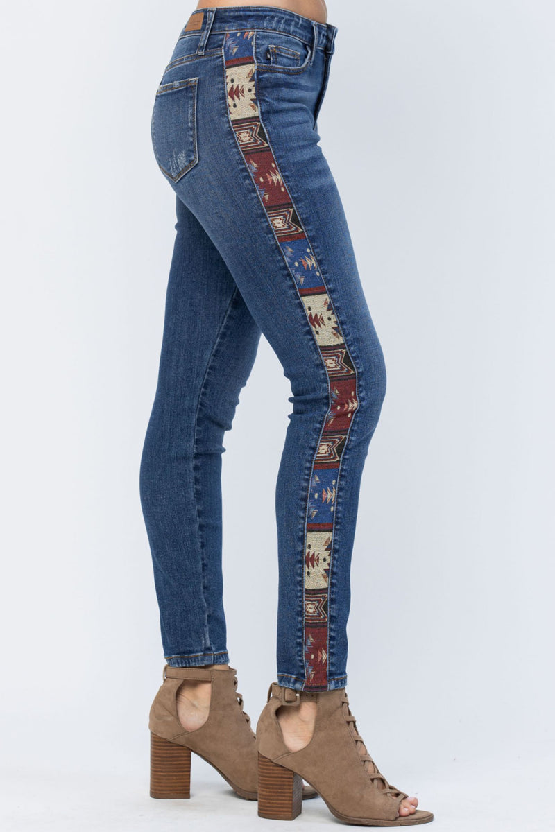 Judy Blue Mid-Rise Relaxed Jean with Patches - JB82525 – Italics Boutique