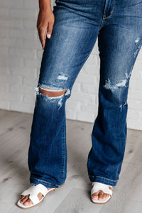 Judy Blue Mid Rise Distressed Bootcut Jeans