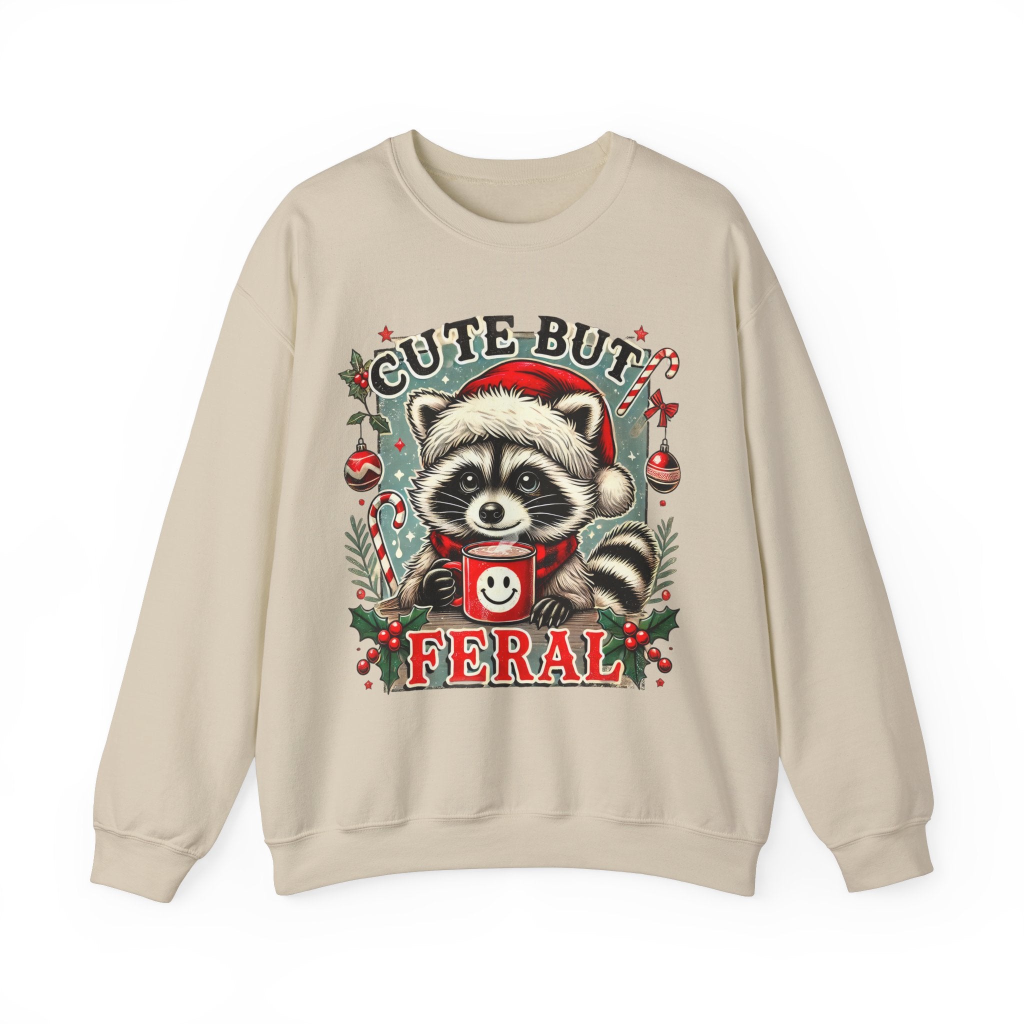 Cute But Feral Christmas Graphic Sweatshirt