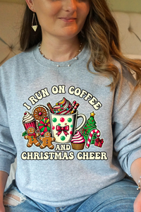 I Run On Coffee And Christmas Cheer Graphic Sweatshirt