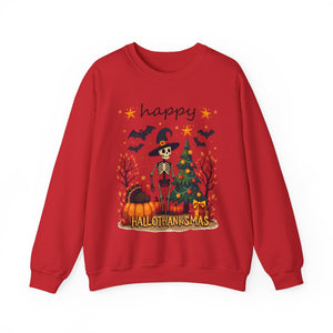 Happy HalloThanksMas Skeleton Graphic Sweatshirt