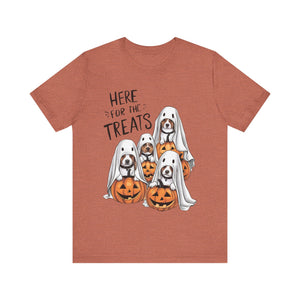 Here For The Treats Dog Halloween Graphic Tee