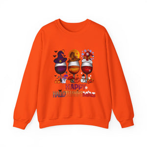 Happy HalloThanksMas Wine Graphic Sweatshirt