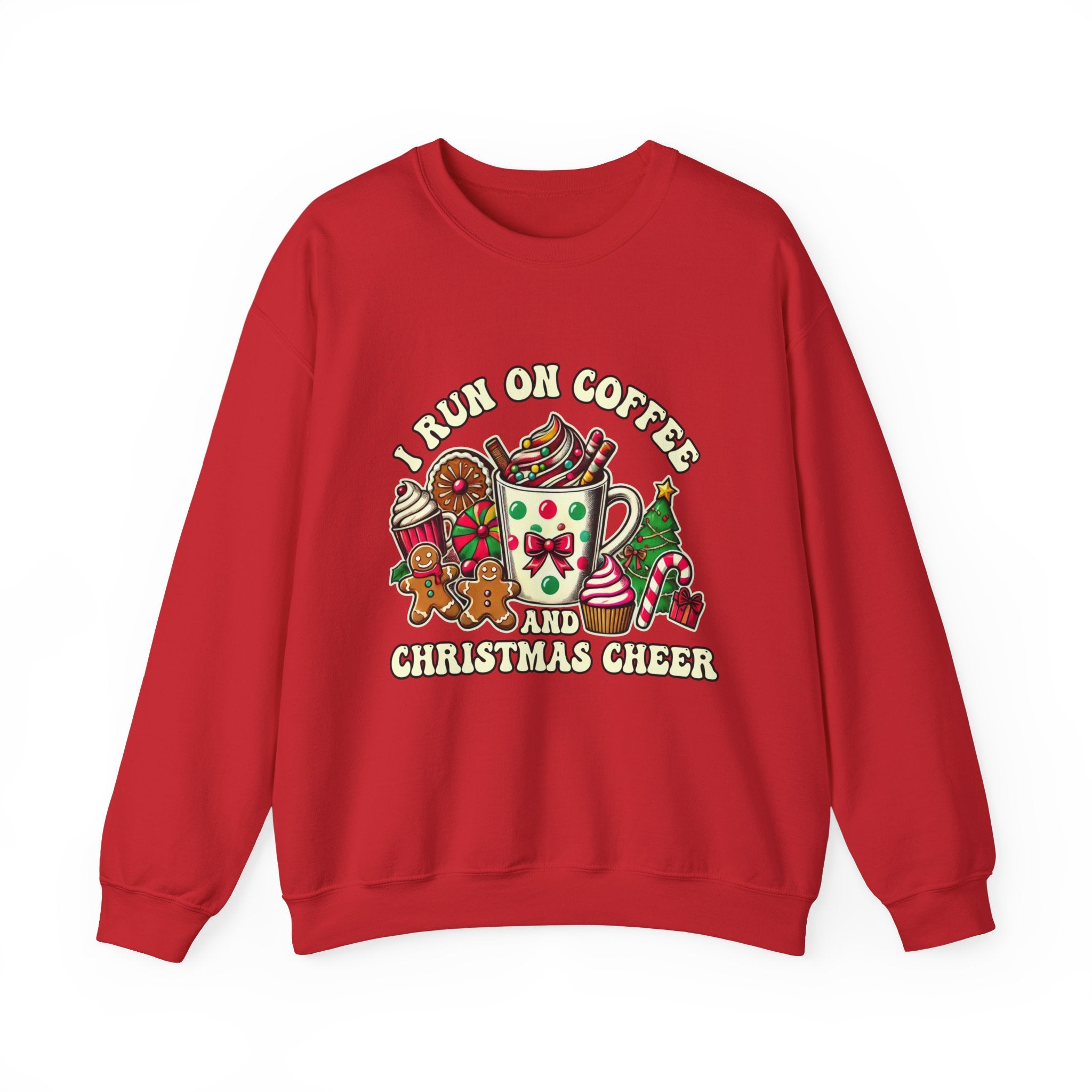 I Run On Coffee And Christmas Cheer Graphic Sweatshirt