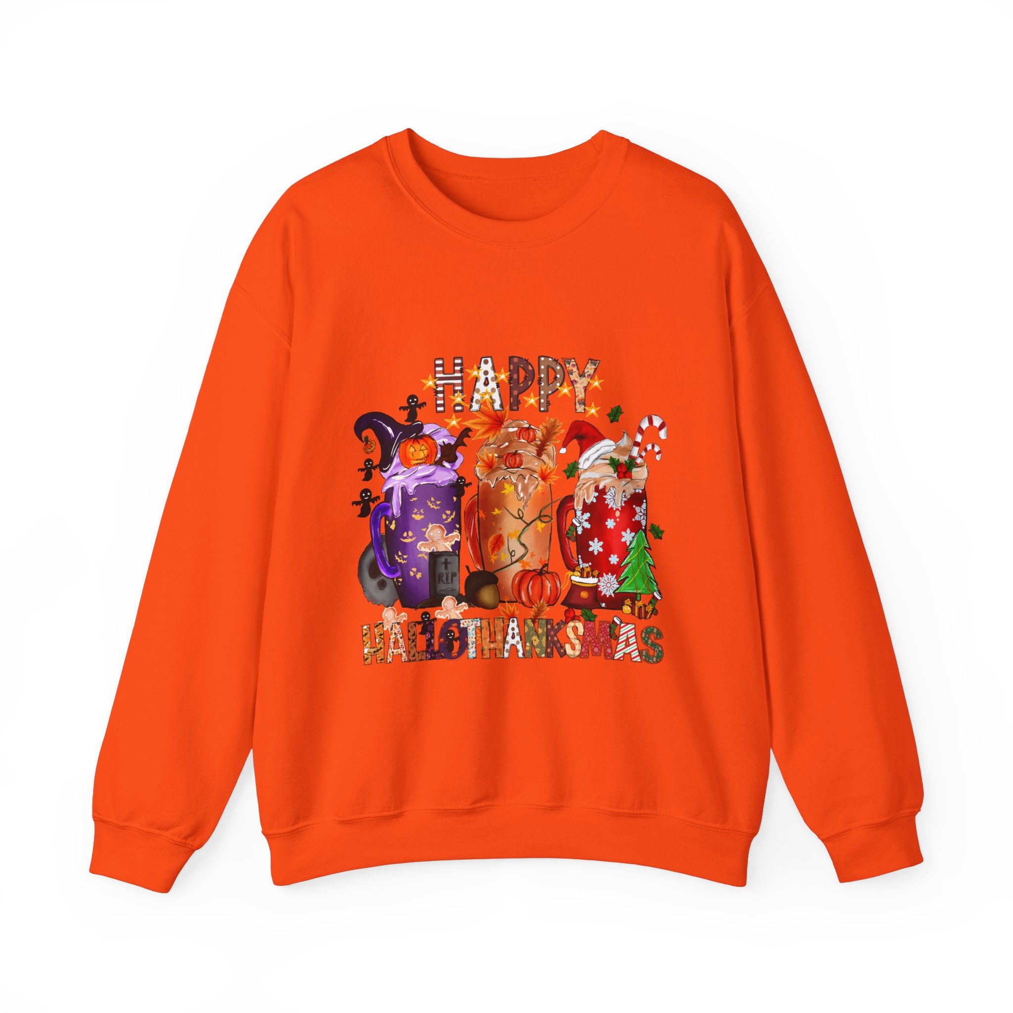 Happy HalloThanksMas Graphic Sweatshirt