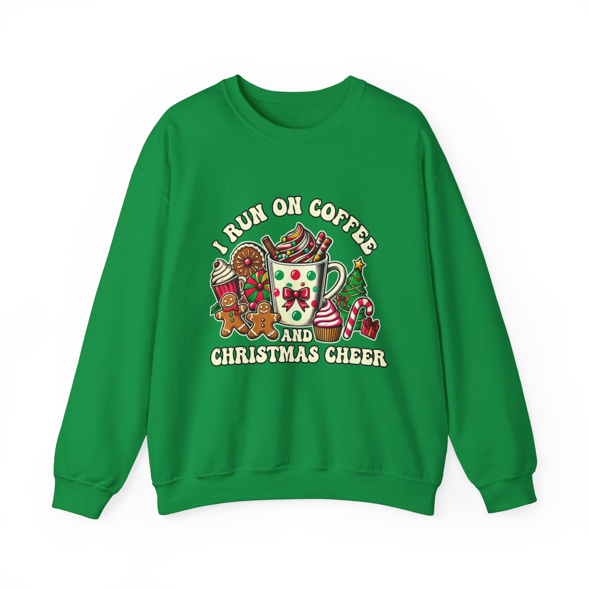 I Run On Coffee And Christmas Cheer Graphic Sweatshirt