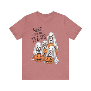 Here For The Treats Dog Halloween Graphic Tee