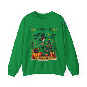 Happy HalloThanksMas Skeleton Graphic Sweatshirt