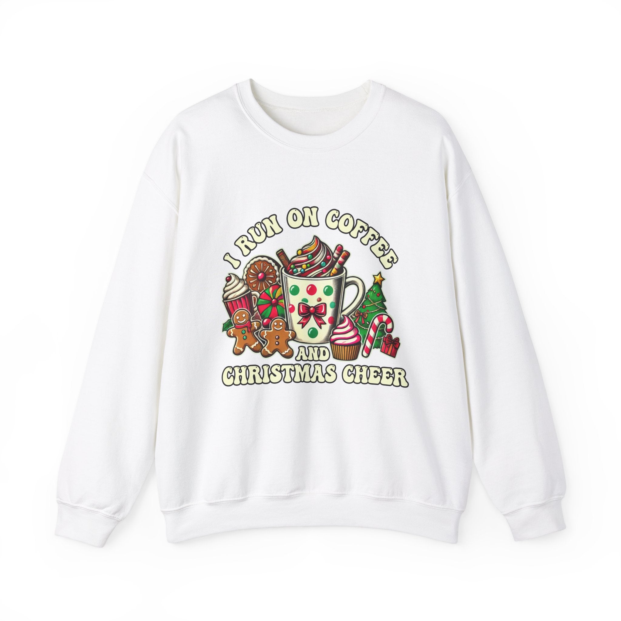 I Run On Coffee And Christmas Cheer Graphic Sweatshirt