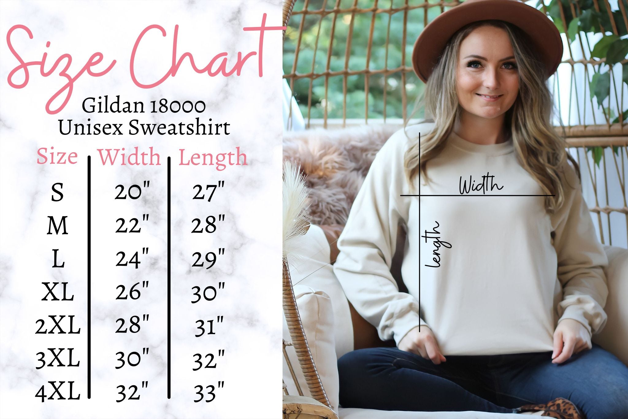 Sweatshirt Size Chart