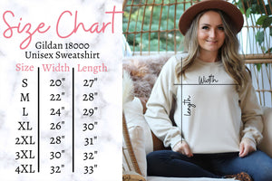 Sweatshirt Size Chart