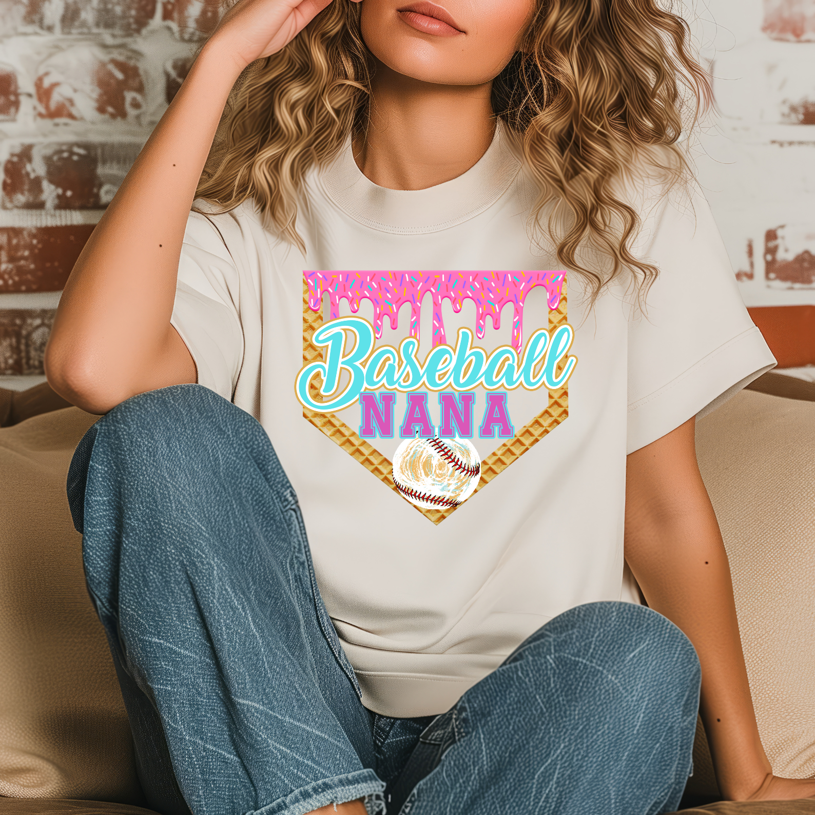 Baseball Drip Nana Shirt - Short Sleeve Graphic Tee