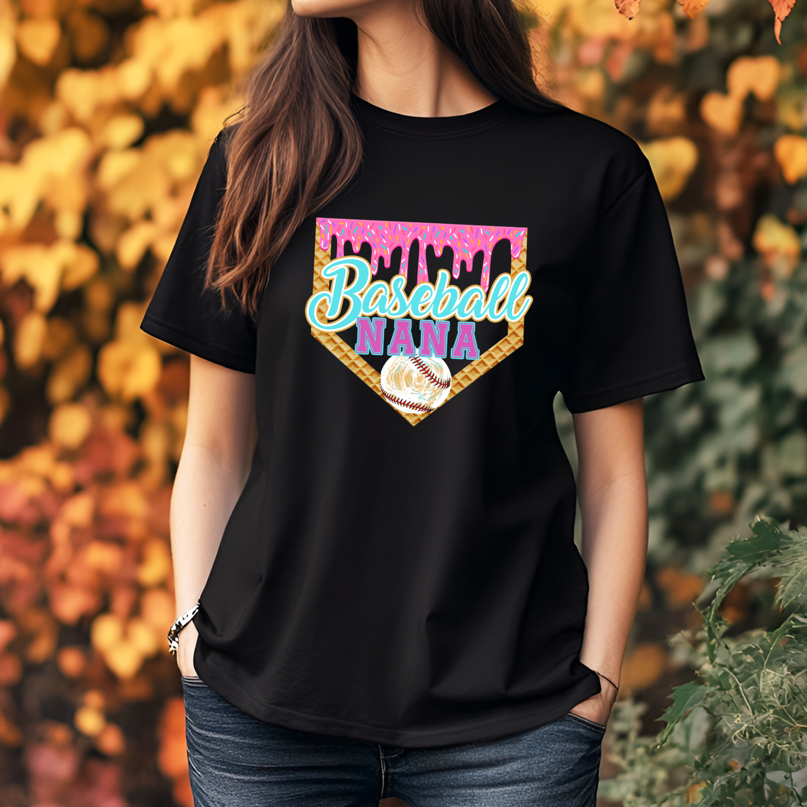 Baseball Drip Nana Shirt - Short Sleeve Graphic Tee