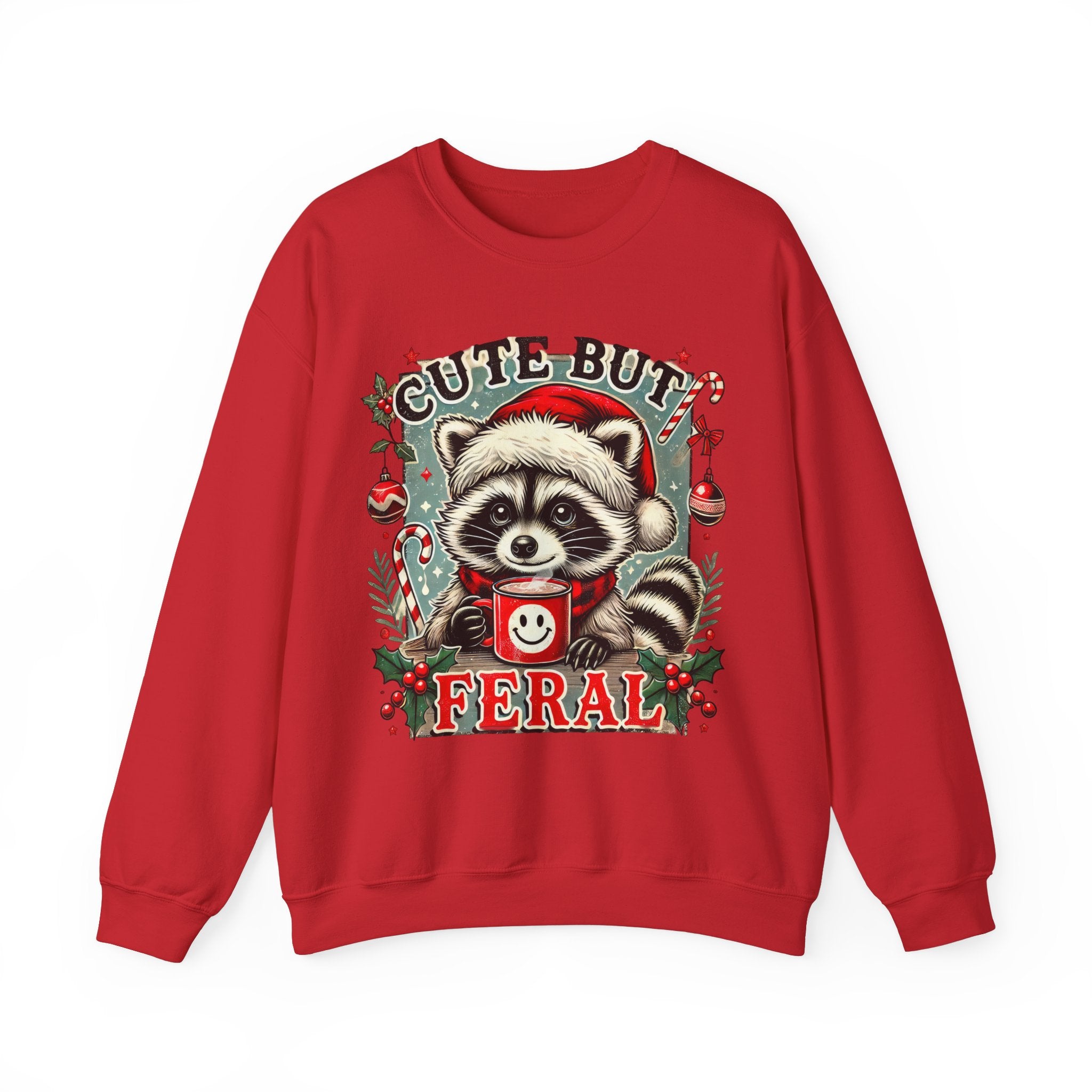 Cute But Feral Christmas Graphic Sweatshirt