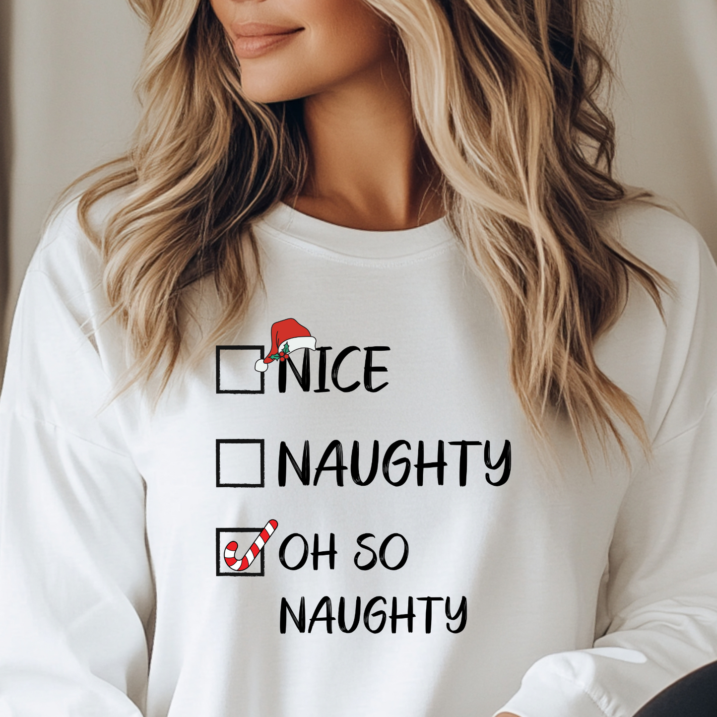 Nice, Naughty, An Attempt Was Made Long Sleeve T-Shirt 🎄