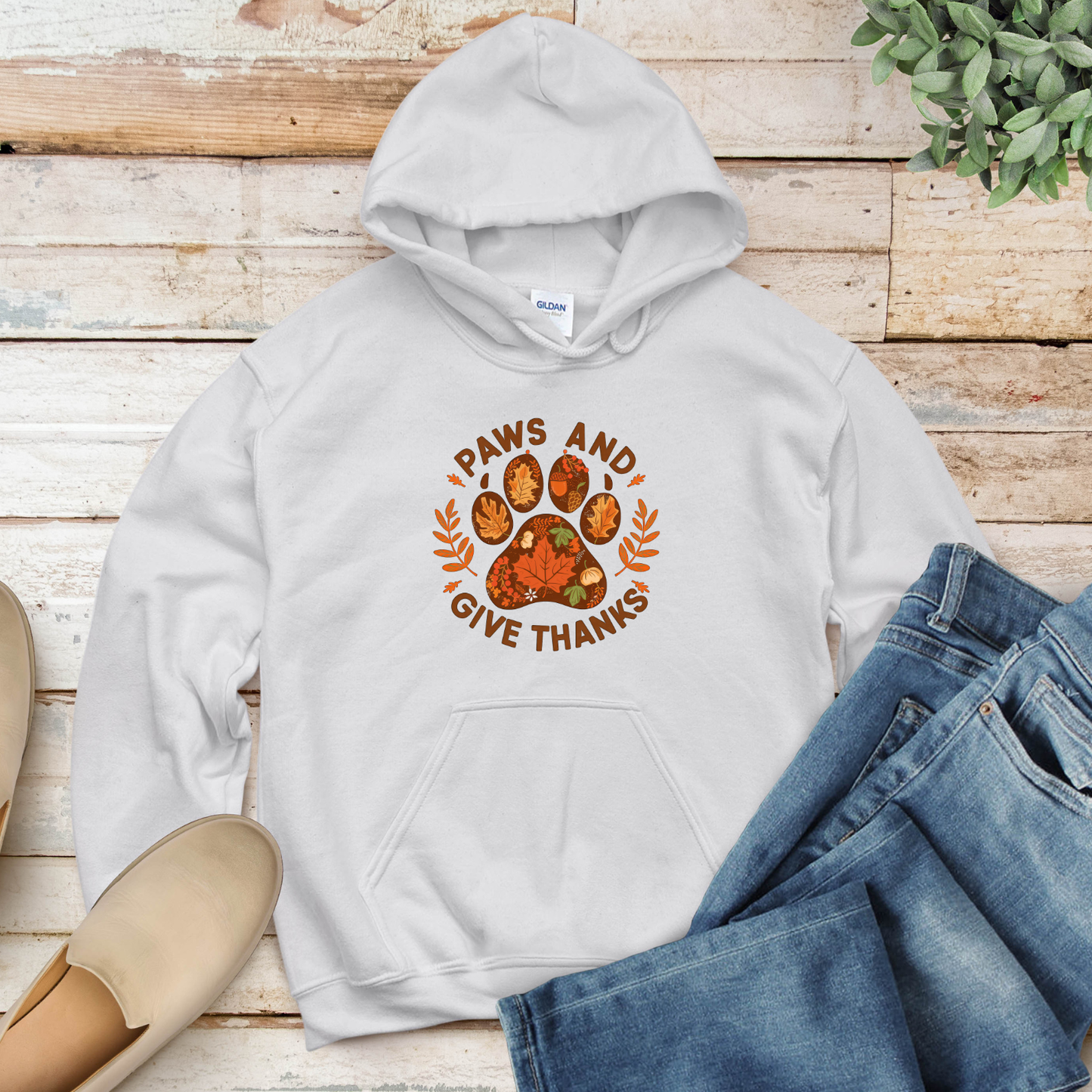 Paws And Give Thanks Hooded Sweatshirt