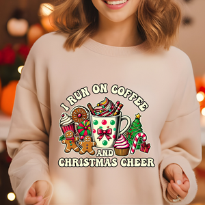 I Run On Coffee And Christmas Cheer Graphic Sweatshirt