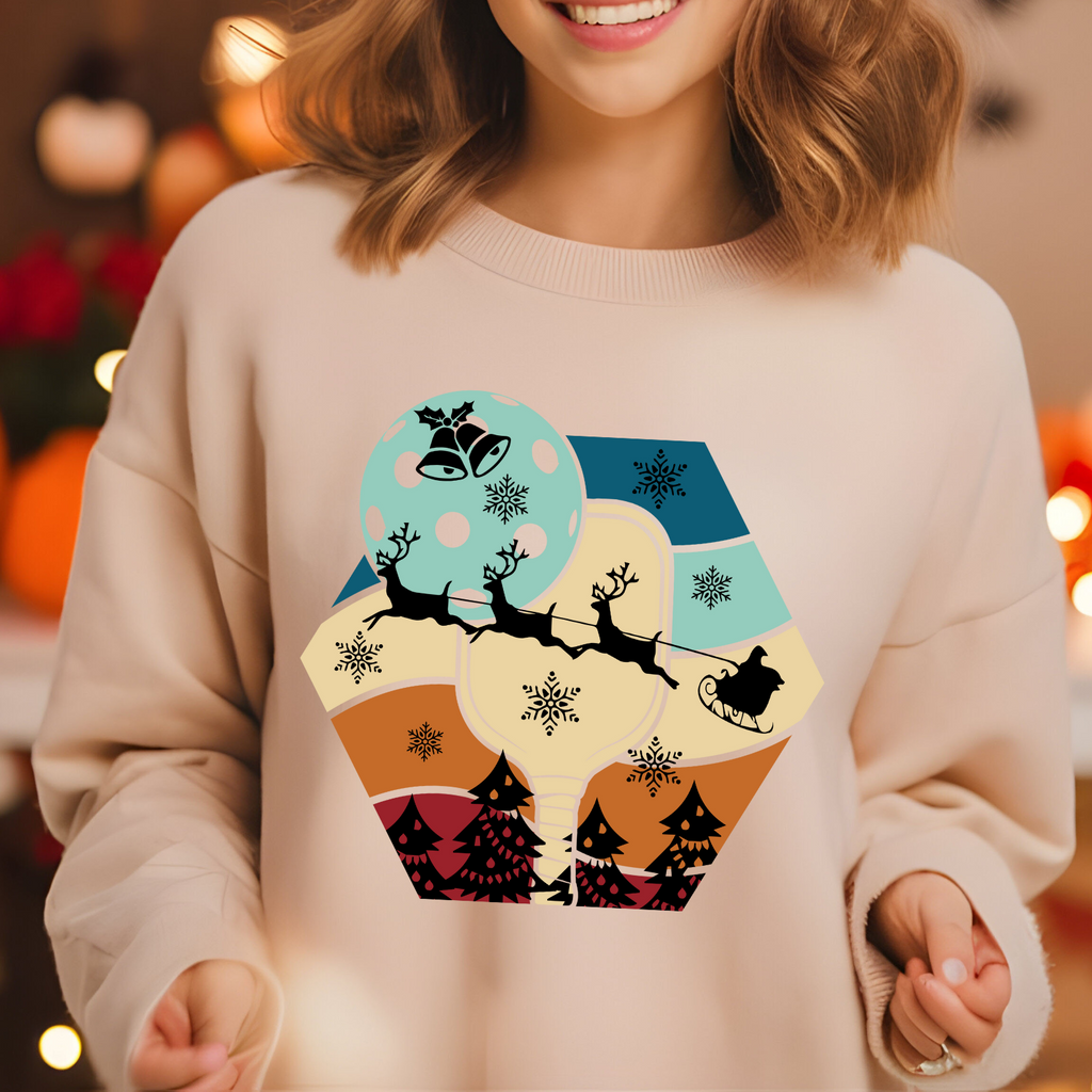 Pickleball Christmas Graphic Sweatshirt