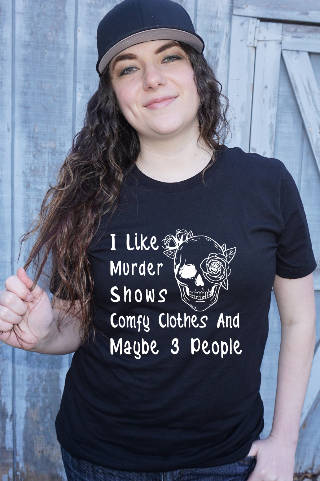 I Like Murder Shows Comfy Clothes and Maybe 3 People Graphic Tee -  Style 1