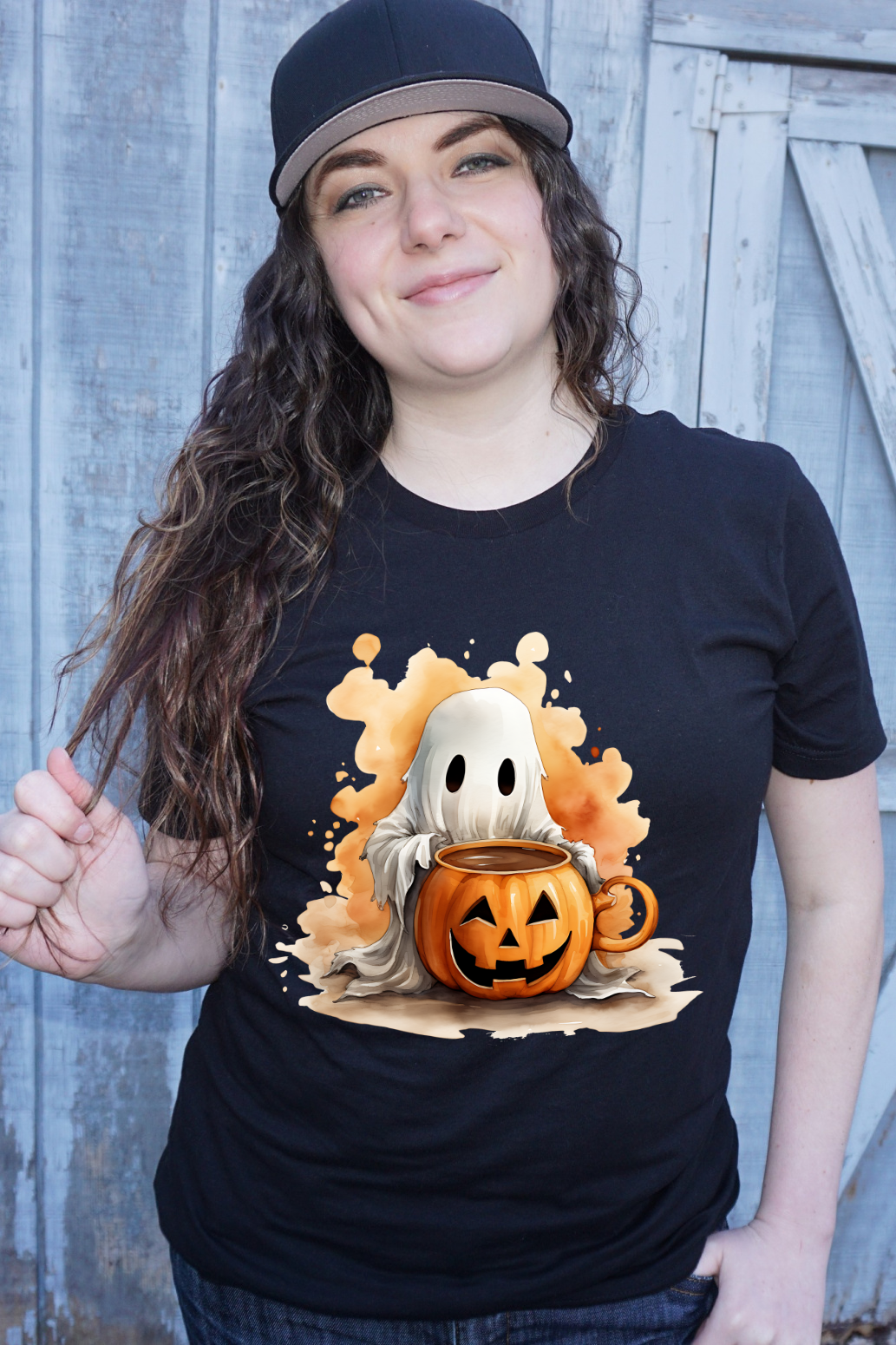 Spooky Boo Ghost With A Cozy Cup Of Hot Chocolate