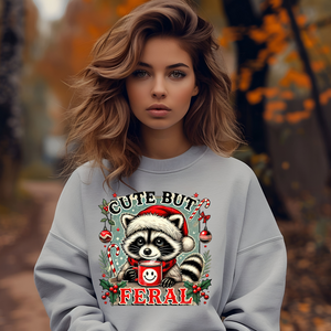 Cute But Feral Christmas Graphic Sweatshirt