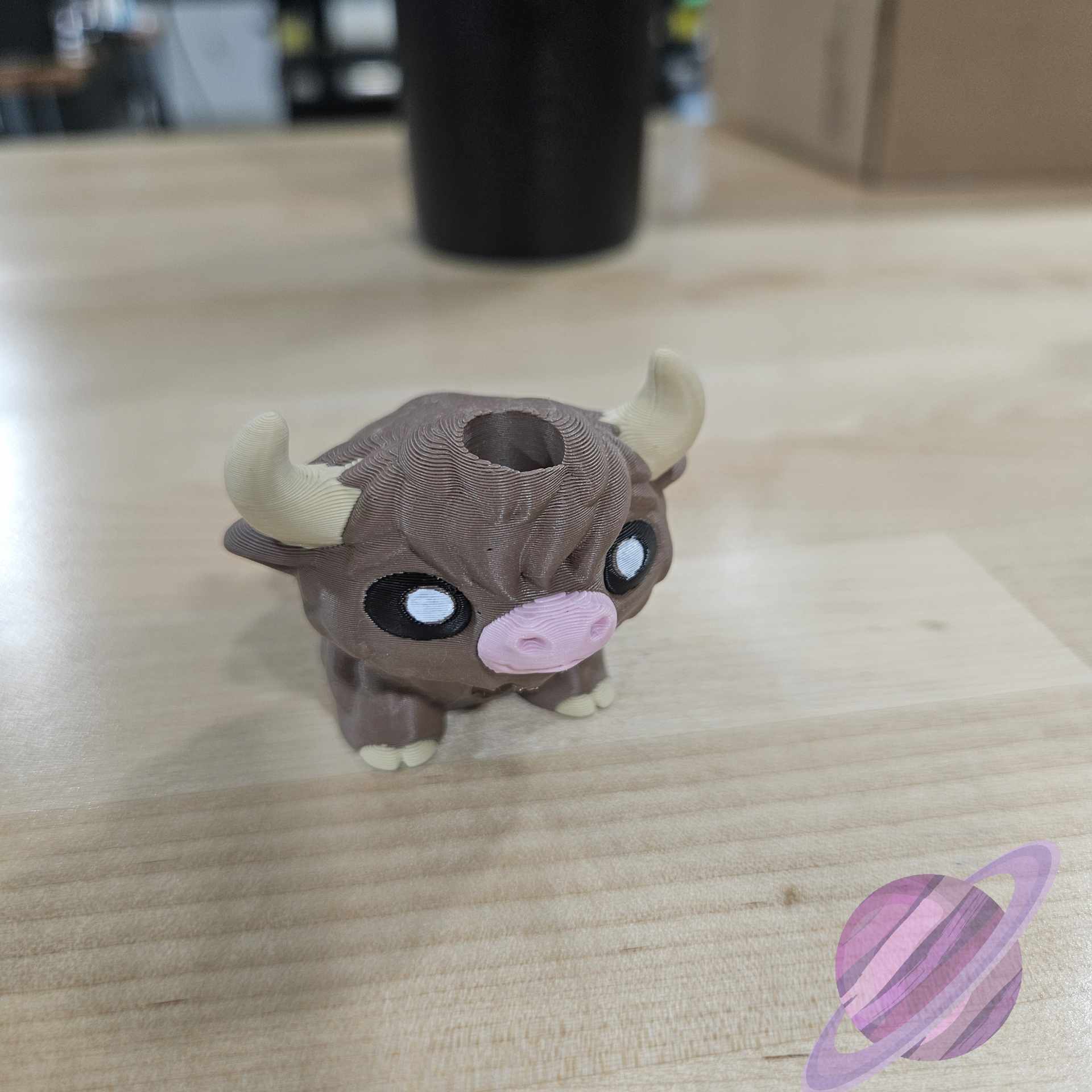 Highland Cow Straw Buddy