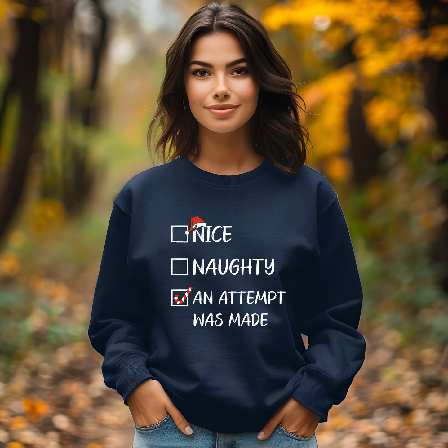 Nice, Naughty, An Attempt Was Made Sweatshirt 🎄