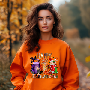 Happy HalloThanksMas Graphic Sweatshirt