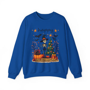 Happy HalloThanksMas Skeleton Graphic Sweatshirt