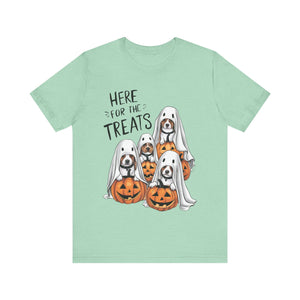 Here For The Treats Dog Halloween Graphic Tee