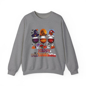 Happy HalloThanksMas Wine Graphic Sweatshirt