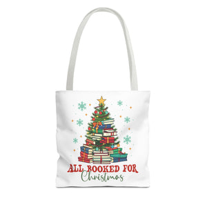 All Booked for Christmas - Book Lover's Holiday Tote Bag