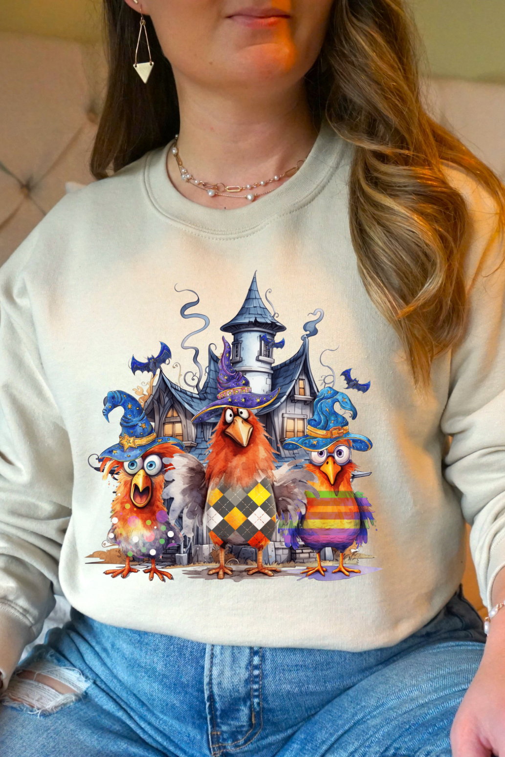 Spooky Halloween Chicken Sweatshirt