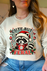 Cute But Feral Christmas Graphic Sweatshirt