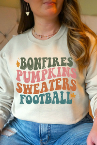 Bonfires Pumpkins Sweaters Football - Sweatshirt