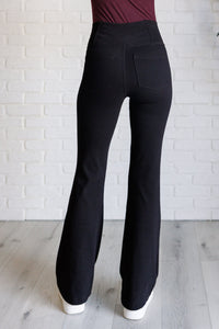 Building Habits Twill Flared Crossover Waist Pant in Black