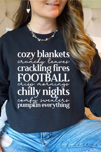 Cozy Blankets Crunchy Leaves Crackling Fires Football - Sweatshirt