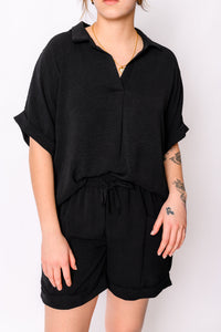 White Birch Because I Said So Dolman Sleeve Top in Black