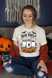 Spooky Halloween Dog Sheet Graphic Tee