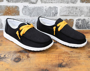 Very G Gypsy Jazz Black & Yellow Game Day Fashion Sneakers