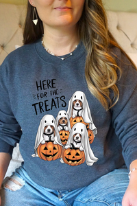 Here For The Treats Dog Halloween Sweatshirt