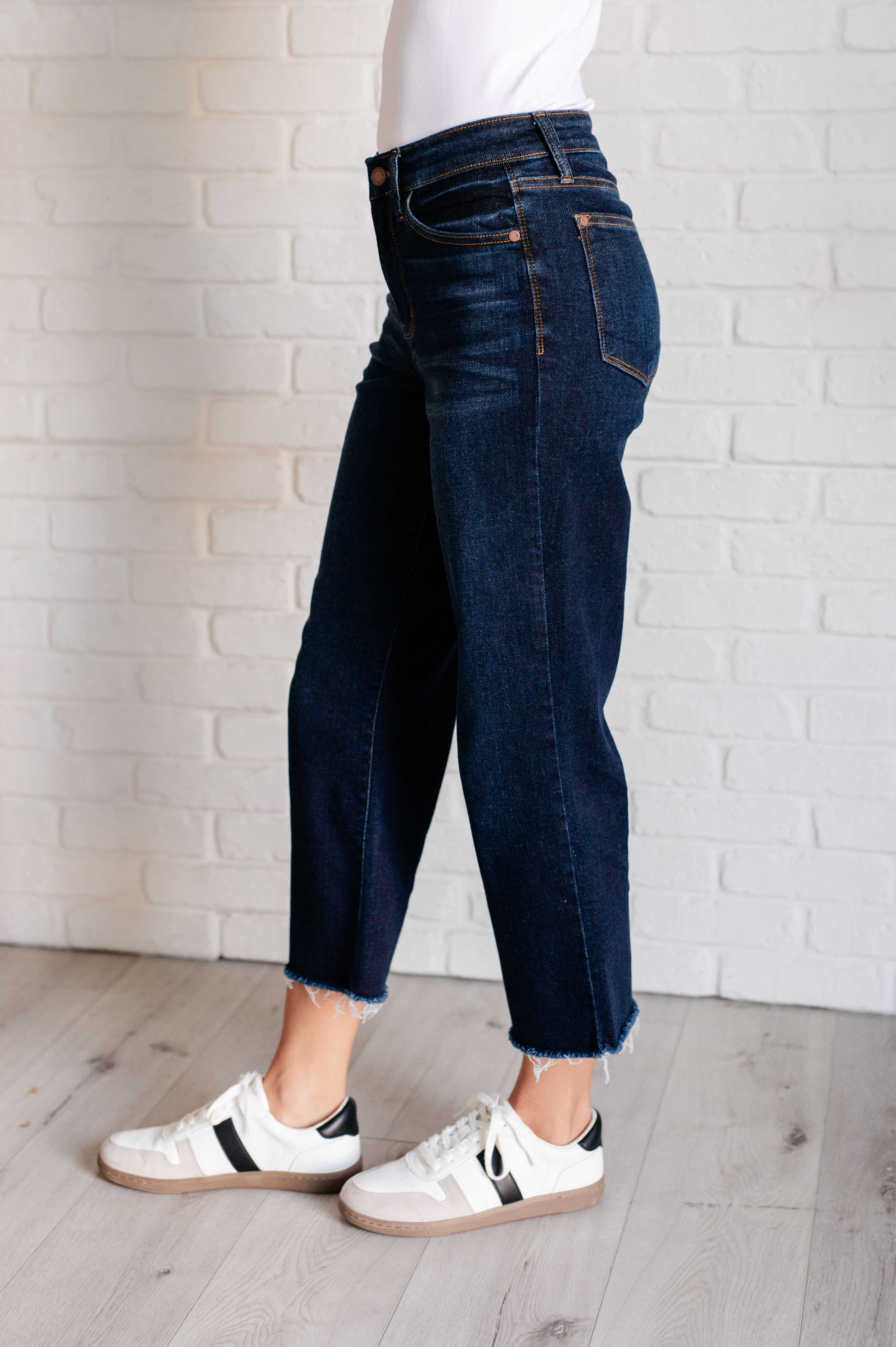 Judy Blue High Rise Cropped Wide Leg Jeans