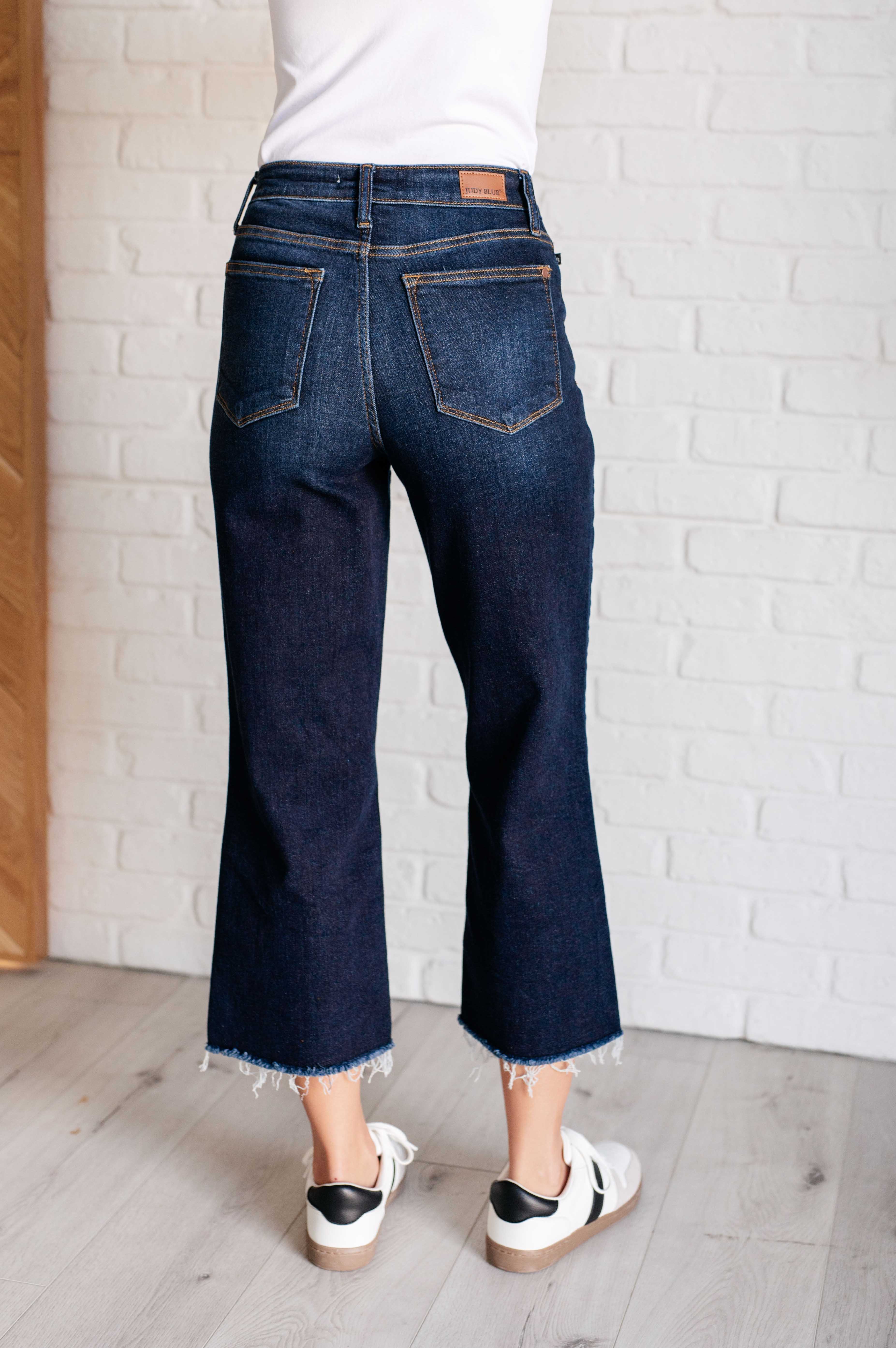 Judy Blue High Rise Cropped Wide Leg Jeans