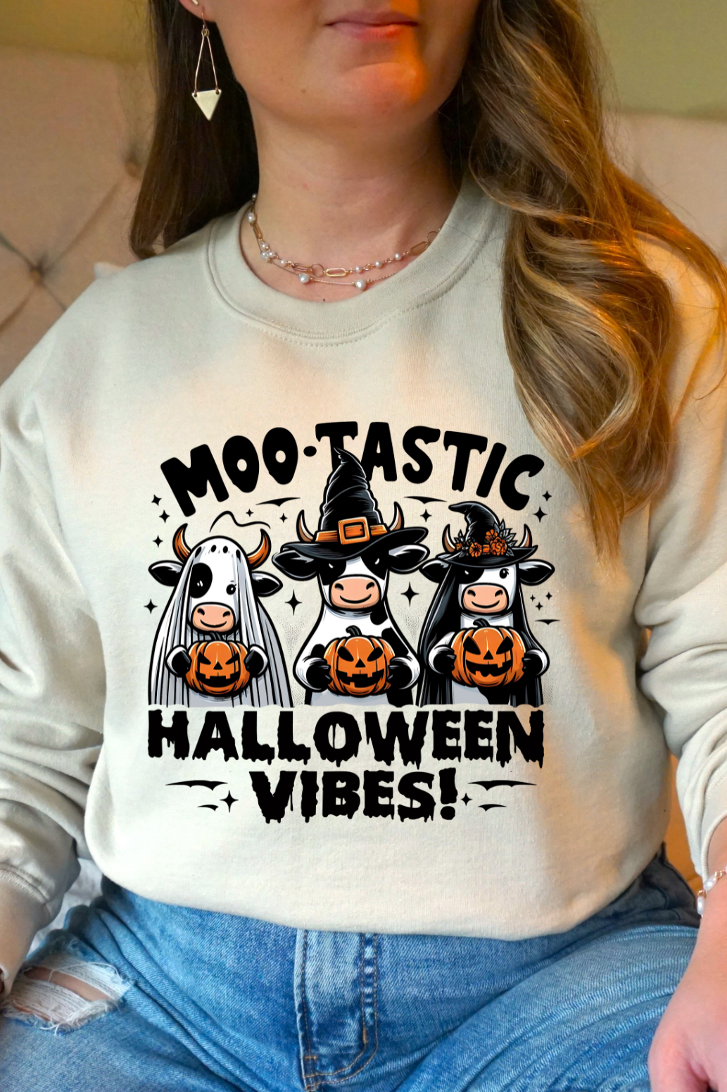 Moo-Tastic Halloween Vibes Sweatshirt