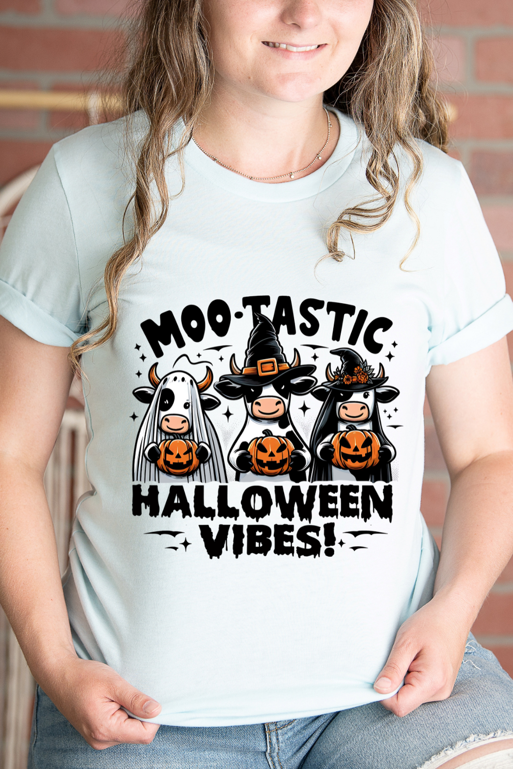 Moo-Tastic Halloween Vibes Graphic Tee