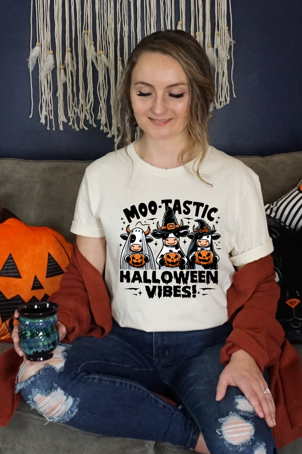 Moo-Tastic Halloween Vibes Graphic Tee