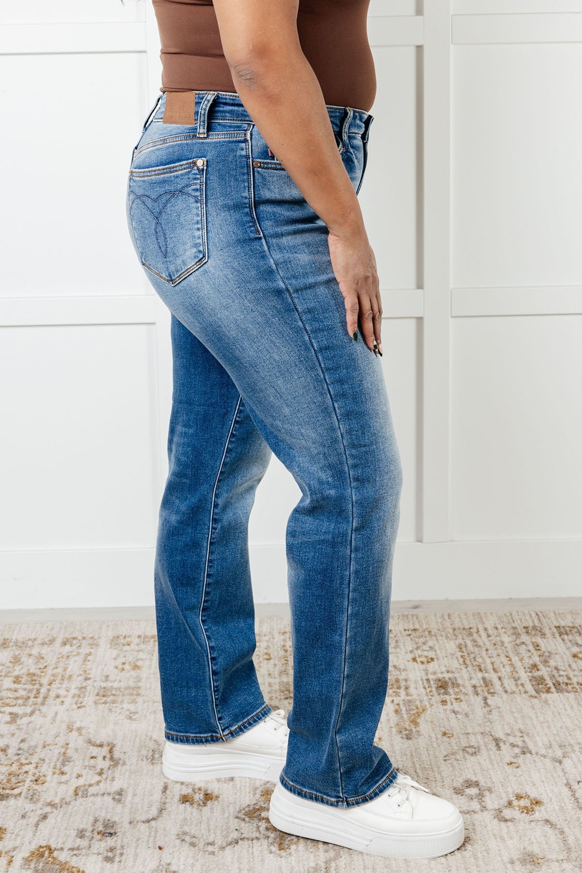 Judy Blue Vintage Wash Thermal Straight Jeans