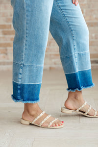 Judy Blue High Rise Medium Wash Wide Leg Crop Jeans