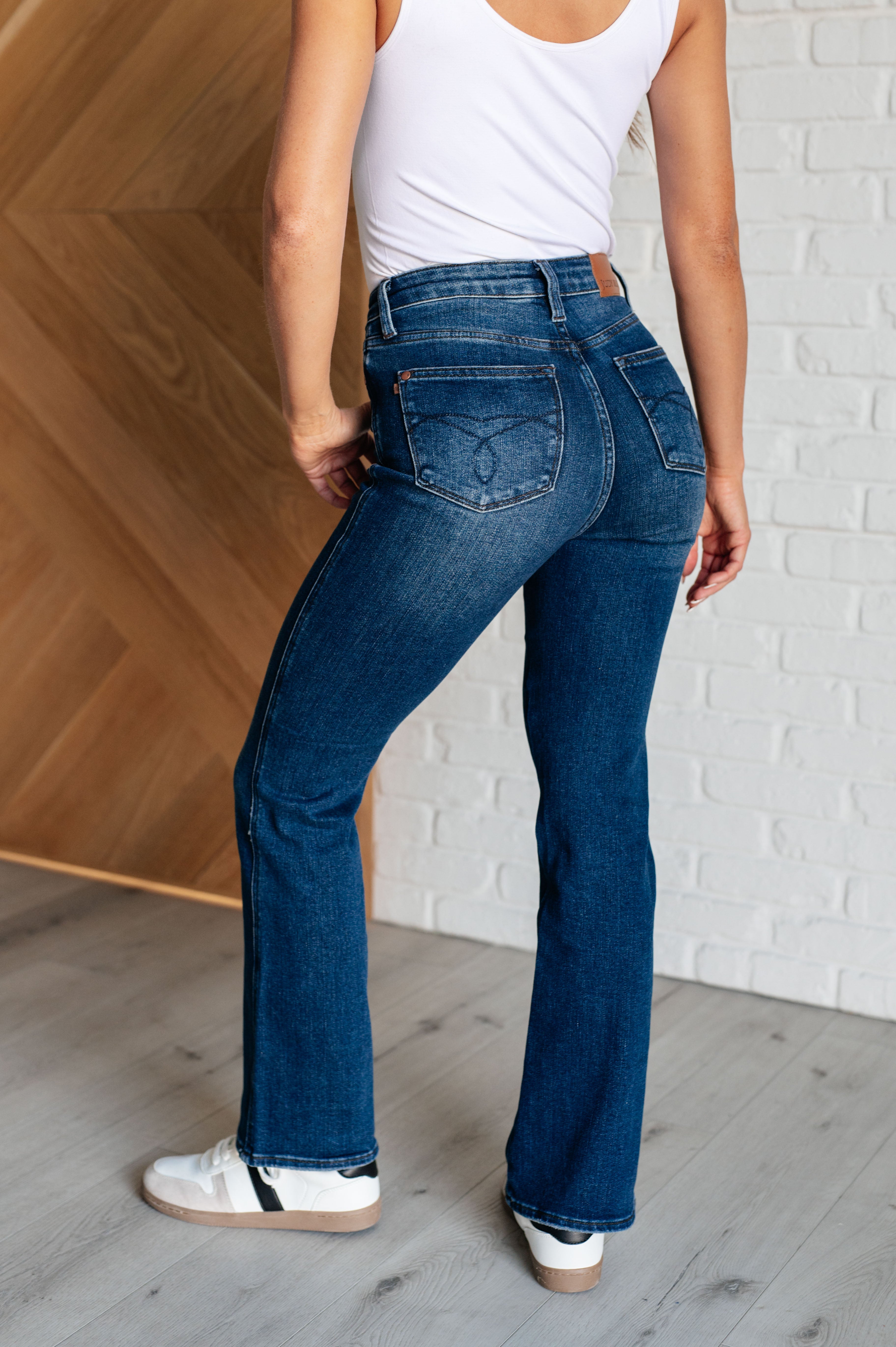 Judy Blue High Rise Control Top Bootcut Jeans (Short Inseam)