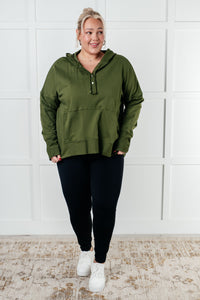 Simple Snug Snap Hooded Pullover